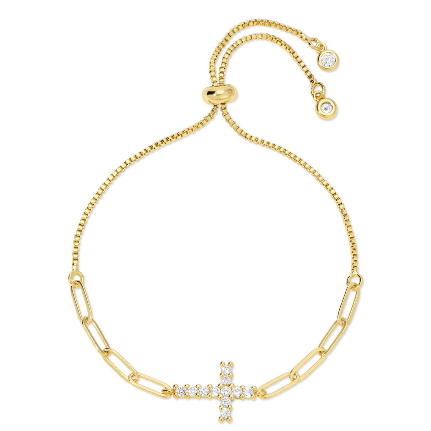Cross Pulley Bracelet: Gold