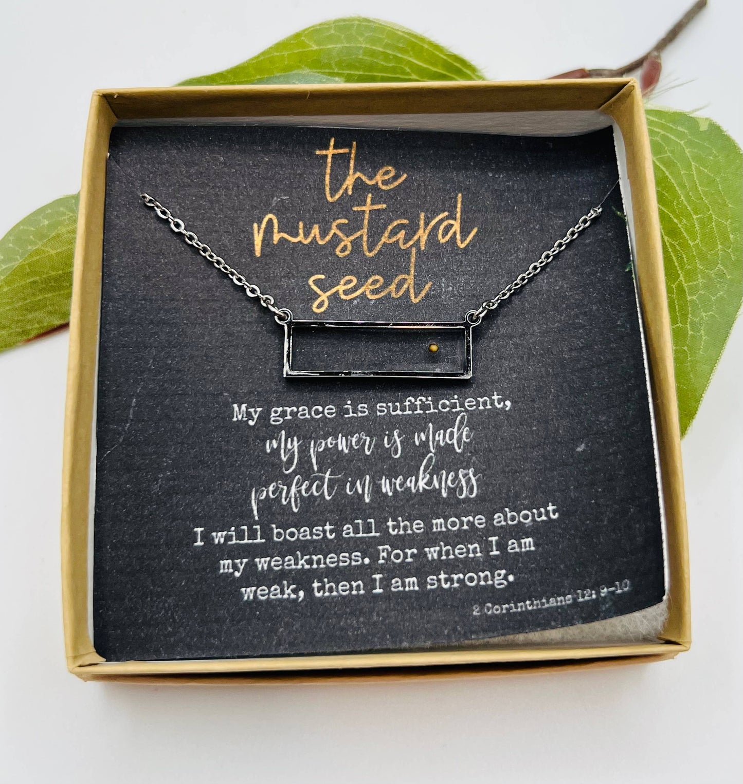 Mustard Seed Necklace, Faith Gift, Encouragement Gift: Gold
